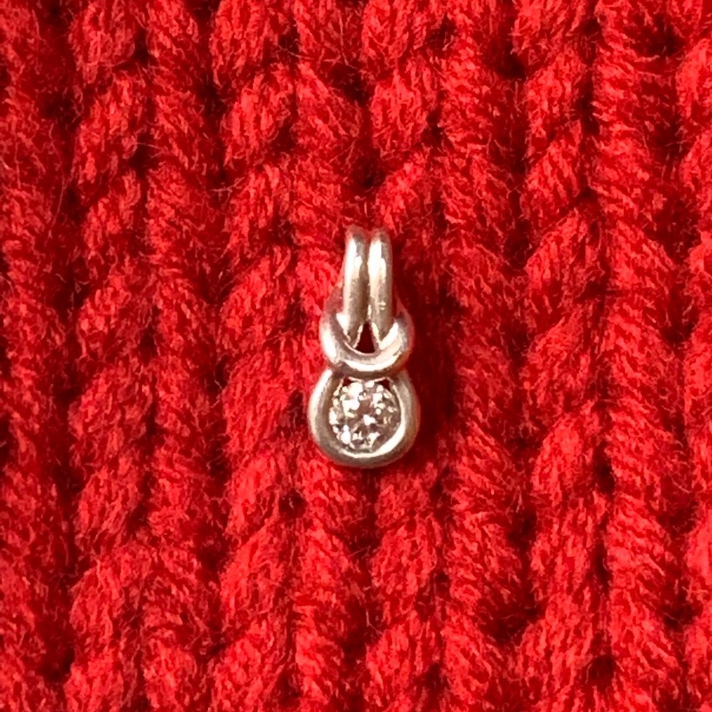 Diamond and sterling silver pendant (no chain)